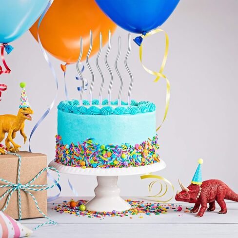 12 قطعة من شموع عيد الميلاد الملتوية الطويلة، شموع الكيك الحلزونية الطويلة، شموع الكيك المعدنية، شموع الكيك الطويلة الرقيقة مع حاملات لتزيين الكيك وحفلات أعياد الميلاد (ذهبي) in Kuwait