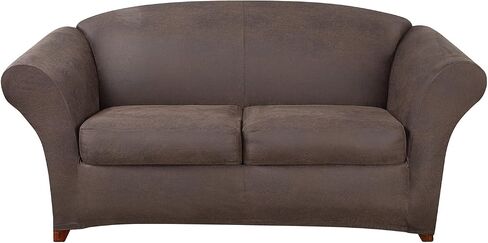 SureFit Ultimate Stretch Leather 3 PC Loveseat Slipcover في سرج مقاوم للطقس in Kuwait