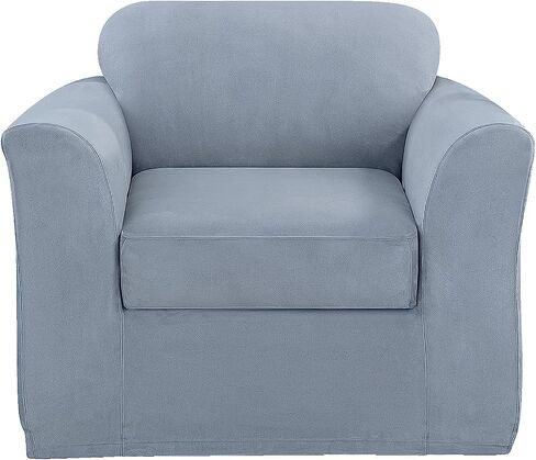 SureFit Ultimate Stretch Leather 3 PC Loveseat Slipcover في سرج مقاوم للطقس in Kuwait