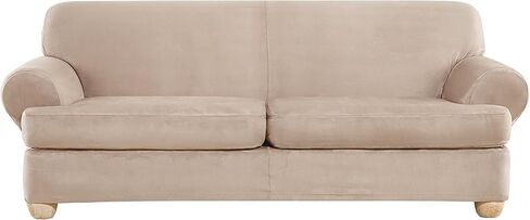 SureFit Ultimate Stretch Leather 3 PC Loveseat Slipcover في سرج مقاوم للطقس in Kuwait
