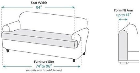 SureFit Ultimate Stretch Leather 3 PC Loveseat Slipcover في سرج مقاوم للطقس in Kuwait