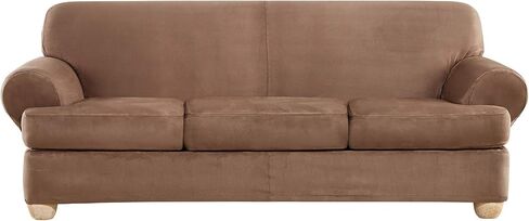SureFit Ultimate Stretch Leather 3 PC Loveseat Slipcover في سرج مقاوم للطقس in Kuwait