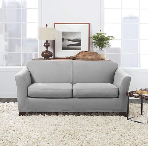 SureFit Ultimate Stretch Leather 3 PC Loveseat Slipcover في سرج مقاوم للطقس in Kuwait