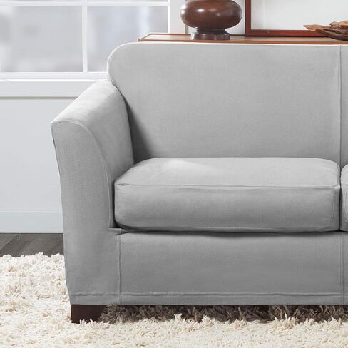 SureFit Ultimate Stretch Leather 3 PC Loveseat Slipcover في سرج مقاوم للطقس in Kuwait