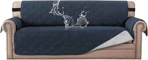 H.VERSAILTEX غطاء أريكة مقاوم للماء بنسبة 100%، غطاء أريكة قابل للغسل، غطاء أريكة غير قابل للانزلاق لـ 3 أغطية وسائد، واقي أثاث للحيوانات الأليفة، أغطية أريكة مع دعم من السيليكون لمخلب الجرو (أريكة، رمادي) in Kuwait