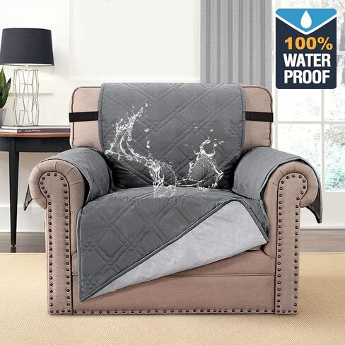 H.VERSAILTEX غطاء أريكة مقاوم للماء بنسبة 100%، غطاء أريكة قابل للغسل، غطاء أريكة غير قابل للانزلاق لـ 3 أغطية وسائد، واقي أثاث للحيوانات الأليفة، أغطية أريكة مع دعم من السيليكون لمخلب الجرو (أريكة، رمادي) in Kuwait