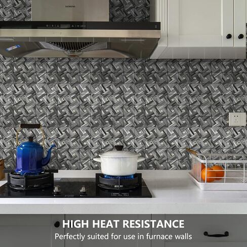 8-Sheet Peel and Stick Backsplash of Kitchen Mosaic Tiles, PVC Backsplash Kitchen Wall Decor. in Kuwait
