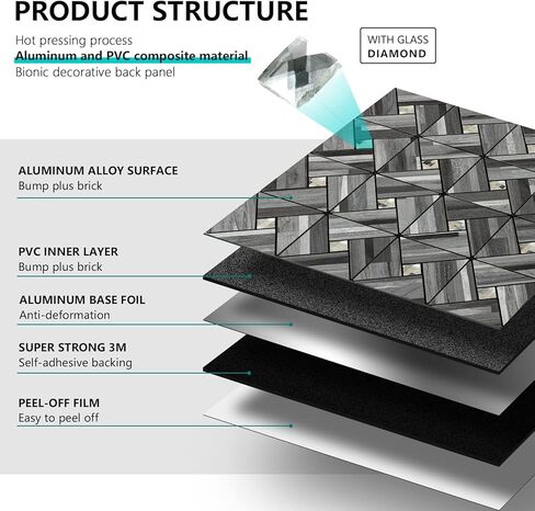 8-Sheet Peel and Stick Backsplash of Kitchen Mosaic Tiles, PVC Backsplash Kitchen Wall Decor. in Kuwait