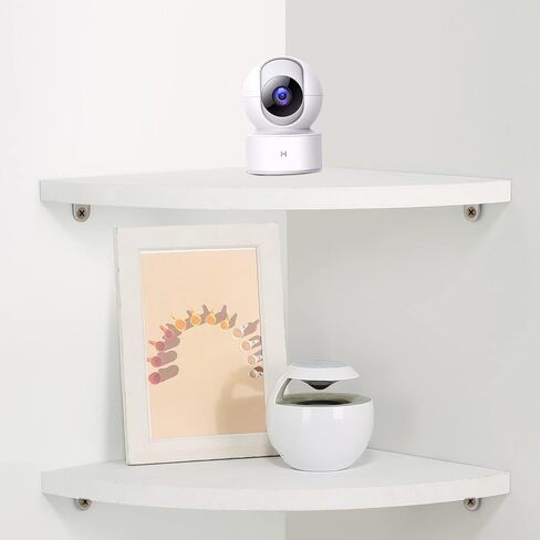 10 inch Corner Wall Shelf Set of 2, Solid Wood Corner Floating Shelves for Wall, Round End Wall Mounted Floating Shelf for Bedroom, Living Room and Kitchen (White-10 inch) in Kuwait