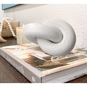 Decorative Wood Chain Home Decor Wood Knot Desk Shelf Decorations for Living Room Coffee Table Decor (Wood)