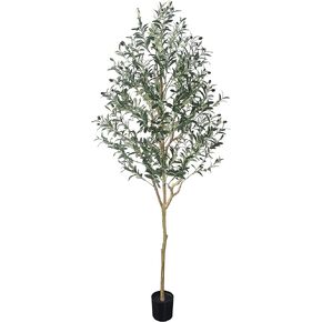 Phimos Artificial Olive Tree Tall Fake Potted Olive Silk Tree with Planter Large Faux Olive Branches and Fruits Artificial Tree for Modern Home Office Living Room Floor Decor Indoor (5.24FT) in Kuwait