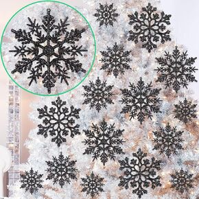 36pcs عيد الميلاد الأبيض ندفة الثلج الحلي البلاستيك بريق رقائق الثلج الحلي لفصل الشتاء شجرة عيد الميلاد زينة حجم يختلف الحرفية الثلج