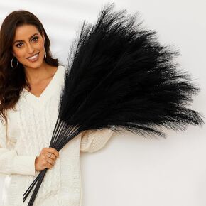 Qubitful Faux Pampas Grass، 9 قطع 37 بوصة / 3.1FT طويل القامة منفوش بومباس زهور، فروع عشب اصطناعية كبيرة لحشو مزهرية الأرضية، ديكور زفاف غرفة مزرعة بوهو (ألوان مختلطة) in Kuwait