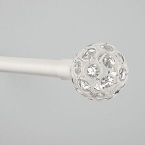 حلقات منزلية حصرية، قضيب ستارة مقاس 1 بوصة ومجموعة نهائية متناسقة، أبيض غير لامع، قابل للتعديل 66 بوصة - 120 بوصة in Kuwait