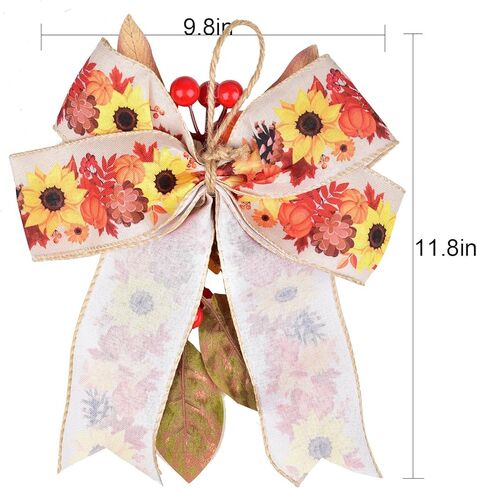 ال سكيه توب قوس غنيمة صناعية للتزيين في الخريف مع مخروط اليقطين والصنوبر وتوت عباد الشمس لعيد الشكر والحائط والباب الامامي وديكور حفلات الزفاف (2) in Kuwait