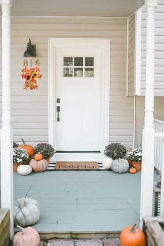 ال سكيه توب قوس غنيمة صناعية للتزيين في الخريف مع مخروط اليقطين والصنوبر وتوت عباد الشمس لعيد الشكر والحائط والباب الامامي وديكور حفلات الزفاف (2) in Kuwait