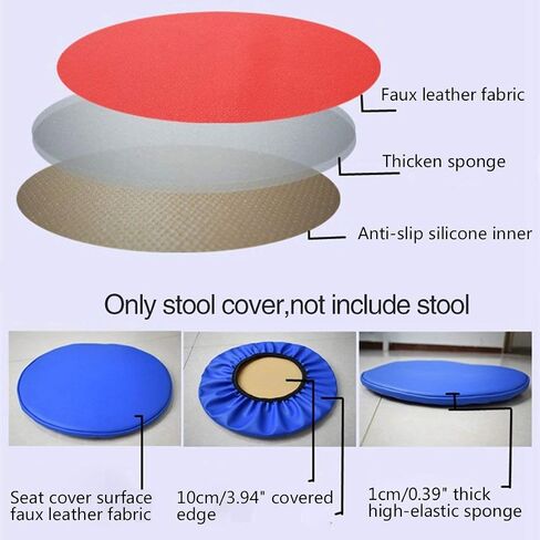 Sigmat 2PC Waterproof PU Bar Stool Cover Anti-slip Round Seat Cover 11.5 Inch Black in Saudi Arabia