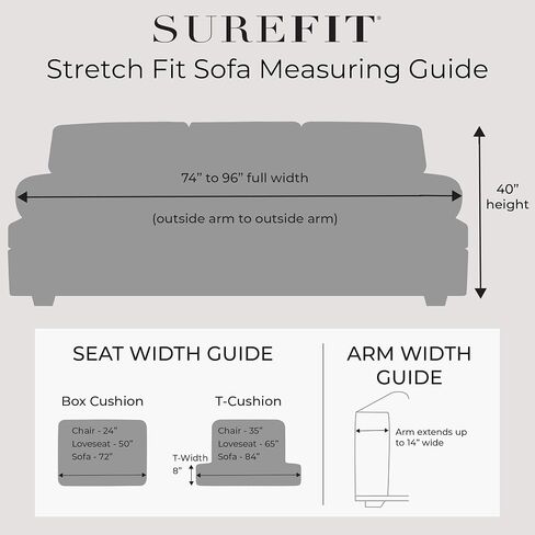 غطاء أريكة من قطعة واحدة من SureFit Stretch Morgan باللون العاجي in Kuwait