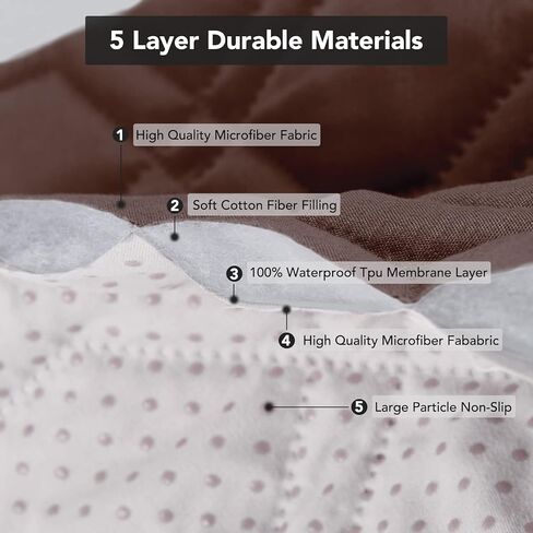 Sofa Cover, Slipcovers Chair Cover, Water Resistant Furniture Protector with Elastic Straps and Non Slip Foams, Couch Sofa Covers for Kids, Pets (Chocolate, 21'' Chair) in Kuwait
