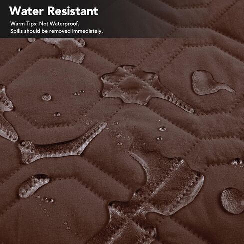 Sofa Cover, Slipcovers Chair Cover, Water Resistant Furniture Protector with Elastic Straps and Non Slip Foams, Couch Sofa Covers for Kids, Pets (Chocolate, 21'' Chair) in Kuwait