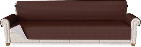 Sofa Cover, Slipcovers Chair Cover, Water Resistant Furniture Protector with Elastic Straps and Non Slip Foams, Couch Sofa Covers for Kids, Pets (Chocolate, 21'' Chair) in Kuwait