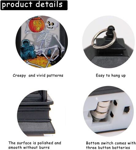 Halloween Portable Lanterns Orange Candle LED Halloween Lamp Lights, Spooky Skeleton Owl Bat Castle Flame Lights Hanging Lanterns in Kuwait