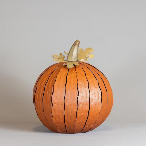 Desert Steel Tall Great Pumpkin Luminary - (Large, Orange) - Indoor/Outdoor Fall Holiday Metal Candle Holder for Halloween Decoration in Saudi Arabia