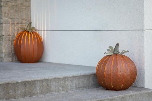 Desert Steel Tall Great Pumpkin Luminary - (Large, Orange) - Indoor/Outdoor Fall Holiday Metal Candle Holder for Halloween Decoration in Saudi Arabia