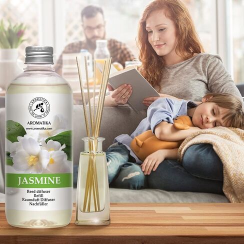 Reed Diffuser Refill Set Vanille & Jasmine with Jasmine Essential Oil 34 Fl Oz - 2 x 500ml - Fragrance Oil Reed Diffuser Refill - Room Freshener - Floral Fragrance in Saudi Arabia