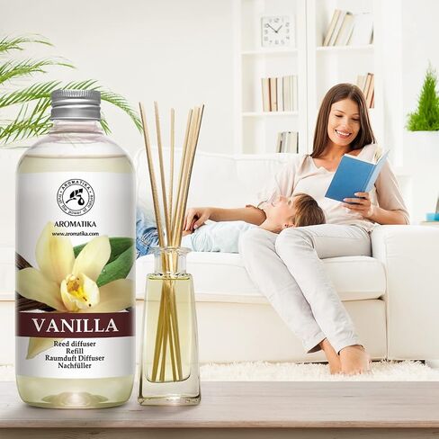 Reed Diffuser Refill Set Vanille & Jasmine with Jasmine Essential Oil 34 Fl Oz - 2 x 500ml - Fragrance Oil Reed Diffuser Refill - Room Freshener - Floral Fragrance in Saudi Arabia