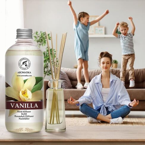 Reed Diffuser Refill Set Vanille & Jasmine with Jasmine Essential Oil 34 Fl Oz - 2 x 500ml - Fragrance Oil Reed Diffuser Refill - Room Freshener - Floral Fragrance in Saudi Arabia