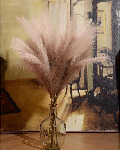 Qubitful Faux Pampas Grass، 9 قطع 37 بوصة / 3.1FT طويل القامة منفوش بومباس زهور، فروع عشب اصطناعية كبيرة لحشو مزهرية الأرضية، ديكور زفاف غرفة مزرعة بوهو (ألوان مختلطة) in Kuwait