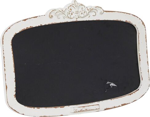 Deco 79 Wood Sign Carved Top Wall Decor with Chalkboard, 28" x 2" x 19", Cream in Saudi Arabia