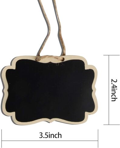 40 عبوة من علامات السبورة الخشبية الصغيرة المعلقة مع خيط تعليق، لوحة رسائل خشبية مزدوجة الجوانب، ملصقات السبورة المعلقة in Kuwait