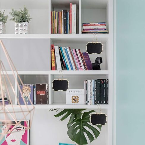 40 عبوة من علامات السبورة الخشبية الصغيرة المعلقة مع خيط تعليق، لوحة رسائل خشبية مزدوجة الجوانب، ملصقات السبورة المعلقة in Kuwait