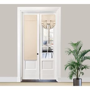 PI Blackout Door Curtain,Privacy Tie up Shade Thermal Insulated Small Door Curtain for Classroom/Sliding Door/Front Door 1 Panel (W12XL40,Beige) in Saudi Arabia