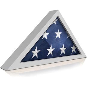 HBCY Creations Flag Display Case for 5' x 9.5' American Veteran Burial Flag Solid Wood Black Frame with Glass Front with Wall Mount or Standing Display, Flag Box Display Case for Burial Flag in Saudi Arabia