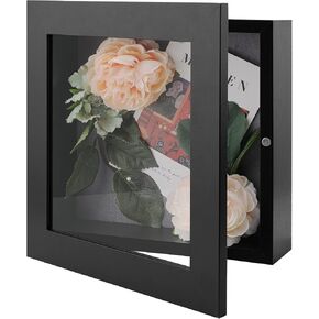 Golden State Art, 8x8 Shadow Box Frame Display Case, 2-inch Depth, Great for Collages, Collections, Mementos, 6 Pins Included (Black, 1 Pack) in Saudi Arabia