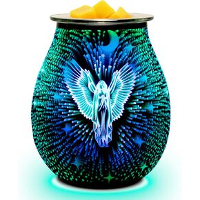 EQUSUPRO Wax Melt Warmer Wax Melter Wax Burner for Scented Wax Melts Electric Fragrance Warmer for Wax Cubes & Tarts, Vivid 3D Design 7 Colors LED Light Gift & Decor for Home Office (3D Angel)
