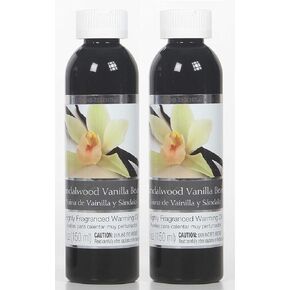Hosley's Set of 2, 5 oz Sandalwood Vanilla Bean Fragrance Warming Oils. Ideal Gift for Weddings, spa, Reiki, Meditation, Bathroom Settings. P1