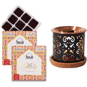 علبة وموقد عود بخور منوع عود بخور مبخردان by Dukhni | علبة متنوعة | 20 قطعة بخور | طقم المبتدئين | البخور العربي الأصيل | ديكور رمضاني مثالي وسلال هدايا العيد in Kuwait