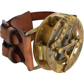 ساعة يد مغناطيسية بتصميم عتيق من النحاس الاصفر من سي اتش مناسبة للملاحة وبوصلة بحرية للملاحة، هدايا معمودية مع سوار معصم جلدي واحد لأحبائك in Kuwait