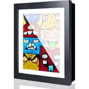 LaVie Home 10x12.5 Kids Artwork Picture Frame Black Frame 1 Pack- Displays 8.5x11 With Mat and 10x12.5 Without Mat - Composite Wood with Tempered Glass - Wall Mount, Horizontal and Vertical Display in Kuwait