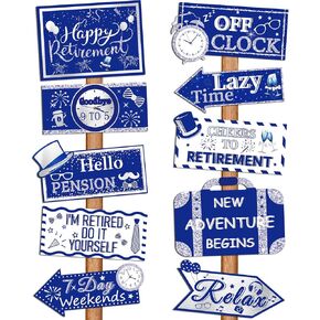 20 Pieces Retirement Party Decorations Happy Retirement banner Sign Directional Retired Yard Sign for Happy Retirement Party Supplies, 10 Styles (Black, Gold, White) in Kuwait