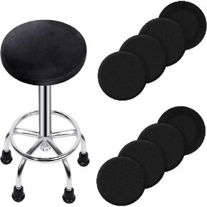 Round Bar Stool Seat Covers Washable Stool Cushion Slipcover Elastic Bar Chair Covers for 12-14 14-17 Inch Chair Home Bar Hotel Use