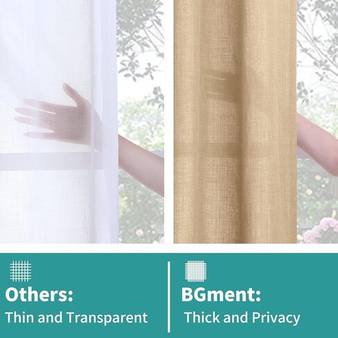 BGment Curtains 45 Inch Length 2 Panels Set for Bedroom, Grommet Thick Linen Look Burlap Textured Light Filtering Privacy Window Drapes for Farmhouse Living Room, 42 x 45 Inch, Dark Grey in Saudi Arabia