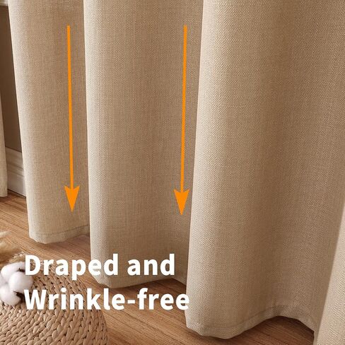 BGment Curtains 45 Inch Length 2 Panels Set for Bedroom, Grommet Thick Linen Look Burlap Textured Light Filtering Privacy Window Drapes for Farmhouse Living Room, 42 x 45 Inch, Dark Grey in Saudi Arabia