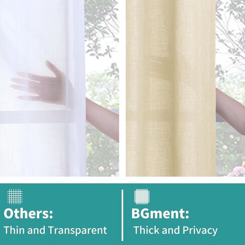 BGment Curtains 45 Inch Length 2 Panels Set for Bedroom, Grommet Thick Linen Look Burlap Textured Light Filtering Privacy Window Drapes for Farmhouse Living Room, 42 x 45 Inch, Dark Grey in Saudi Arabia
