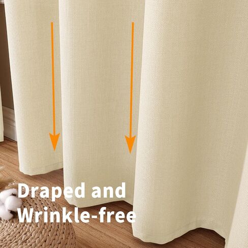BGment Curtains 45 Inch Length 2 Panels Set for Bedroom, Grommet Thick Linen Look Burlap Textured Light Filtering Privacy Window Drapes for Farmhouse Living Room, 42 x 45 Inch, Dark Grey in Saudi Arabia