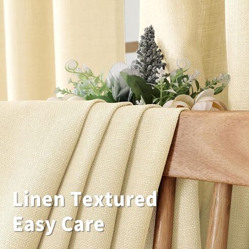 BGment Curtains 45 Inch Length 2 Panels Set for Bedroom, Grommet Thick Linen Look Burlap Textured Light Filtering Privacy Window Drapes for Farmhouse Living Room, 42 x 45 Inch, Dark Grey in Saudi Arabia